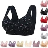 Front Clasp Bras for Women Womens Bra Daisy Bras for Older Women Front Closure No Underwire Senior Cotton Comfortable Bra for Womens Front Closure