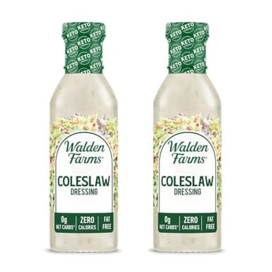 Walden Farms Coleslaw Dressing – Calorie-Free, Gluten-Free, Low Carb, Keto-Friendly, Sugar-Free, Fat-Free, Dairy-Free Creamy Coleslaw Flavor – 2-Pack, 12 oz Bottles
