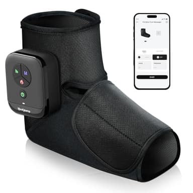 Comfytemp Portable Air Compression Foot Massager with Heat, FSA Eligible HSA, Cordless Ankle Compression Massage for Circulation and Pain Relief, Ideal for Mom Dad Seniors (1 Pack, Fits Size 6 to 10)