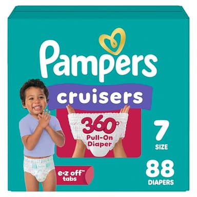Pampers Diapers - Cruisers 360 - Size 7, 88 Count, Babyproof up to 100% Leakproof Pull-On Diaper