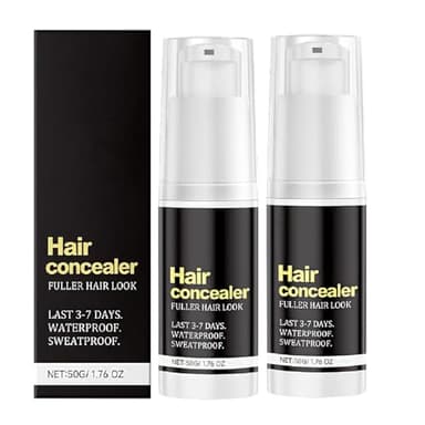Hair Concealer Black 50g, Waterproof Sweatproof Hair Filling Cream for Thinning Hair, Instant Fuller Hair Look for Men and Women, Moisturizing Hairline Concealer with Camellia Seed Oil 2PCS
