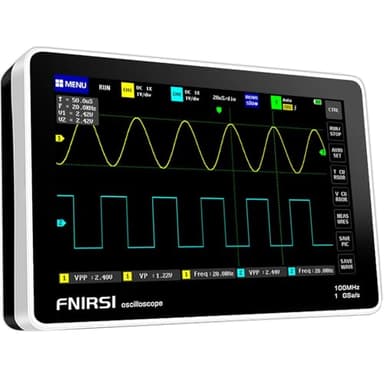 FNIRSI 1013D Oscilloscope - Handheld Tablet Oscilloscope, Portable Digital Storage Oscilloscope Kit 2 Channels 100Mhz Bandwidth 1GSa/s Sampling Rate 7" TFT LCD Touch Screen