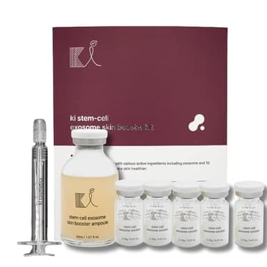 Stem-Cell Exosome Skin Booster Kit Booster Ampoule| Exosome, PDRN, Peptide, Collagen | Rejuvenation, Hydration, Anti-Aging | Korean Skincare 30ml (Solutions 0.01 oz x 5 Vials/Ampoule 1.01 fl.oz)