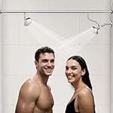NTPN Dual Shower Head for Couples, High Pressure Double Shower Heads for Two People Rod, Two Showerhead System with 3 Spray Settings Fit 2 Person Bathroom, Birthday Gifts for Women Men (Chrome)