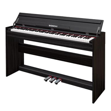 WENCAI 88 Key Electric Piano Velocity-Sensitive Keyboard, 88 Keys Home Upright Digital Pianos, Wooden Electronic Piano for Beginner Adult with 3 Pedals, Supports USB-MIDI Connect, Black