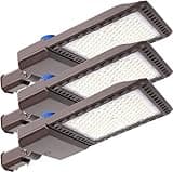 BIRITALO 300W LED Parking Lot Light Outdoor 45000LM Bright Dusk to Dawn FloodLights for Street 5500K 100-277V Commercial Security IP65 Waterproof Exterior Lighting Yard Driveway Garage Park 3 Pack