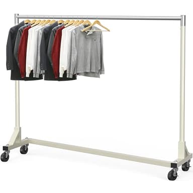 Simple Houseware Industrial Grade Z-Base Garment Rack, 500lb Load with 63 Inches Extra Long Bar, Gray