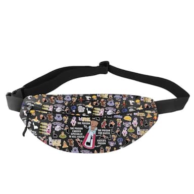 Kuzco Cartoon Inspiration Belt Bag Poison Kuzco Waist Pack Llama Sack Emperors Gift Yzma Fanny Pack For Fans (KuzcoWaist-Blk)