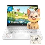 HP Ultra-Portable Laptop for Student and Business - 14" HD Display • Intel 4-Core N150 • Windows 11 Pro • Microsoft Office Lifetime & External DVD Drive • 16GB RAM • 128GB UFS + 256GB Micro SD