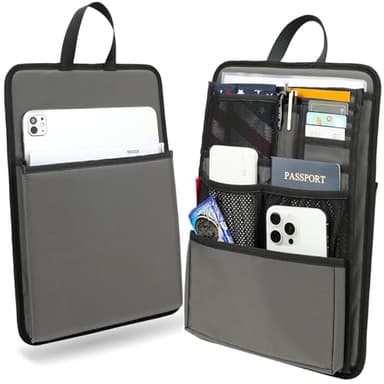 DELTAMANN Slim Rugged Backpack Organizer Insert for Business Casual Men Women -13 Pockets,Padded Nylon,Max 14'' laptop - Grey