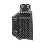 Clip & Carry Kydex Multitool Sheath for the Leatherman CHARGE - Made in USA - EDC Multi Tool Sheath Holder Holster Cover - Carbon Fiber Black