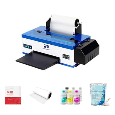 PUNEHOD A3 R1390 DTF Printer, Direct to Film Machine, White Ink Circulation System, Roller and Sheets Feeder, Compatible with Multiple Materials, Custom Clothing Printing (13" Width Printer)