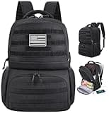 MOZETO Laptop Lunch Backpack for Men, Tactical Inspired Utility Anti-Theft Waterproof 17inch Laptop Work Bag with Cooler Compartment Lunchbox
