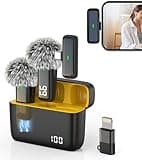 NPTCL Wireless Microphone for Android Lav Mic USB C Lavalier Microphone Type C Lapel Mic for iPhone 15/16 iPad Video Recording Vlog TikTok Instagram - 24H Charging Case Noise Reduction