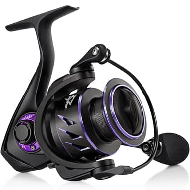 Piscifun Viper X Spinning Reel, Ultralight 6.2:1 High Speed Spinning Fishing Reel, 10+1BB, Carbon Fiber 22 LB Max Drag, 2000 Serie, Purple