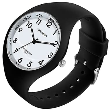 XCZAP Fashion Jelly Series Ladies Silicone Strap Electronic Quartz Waterproof Watch (Black White)