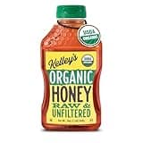 Kelley's 100% Organic Raw & Unfiltered Honey, USDA Certified, 24 Oz – All Natural, Flavor-Rich Honey for Fruits, Yogurt, Smoothies, Acai Bowls, Tea – Natural Sugar Substitute