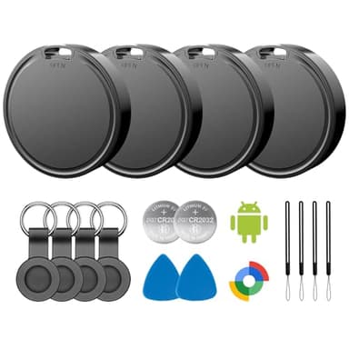 Air Tags for Android,Air Tags-4 Pack Android,Air Tracker Tags with 4 Case,2 Year Battery Life,Google Find Trackers for Google'S Find Hub App,IP65 Waterproof Luggage Air Tracker Tag for Keys