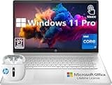 HP 17 Inch Laptop Touch Screen, 17.3 Touchscreen Laptop Computer, Intel Core i7, Lifetime Microsoft Office, 32GB RAM,1TB SSD, Windows 11 Pro Laptop PC, Backlit Keyboard, 10 Key Number Pad Webcam USB-C