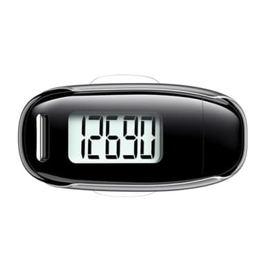 3D Pedometer for Walking, Simple Walking Step Counter with Removable Clip and Strap, USB Rechargeable Step Tracker with Backlight, Accurate Step Counter for Men Women Seniors - Black