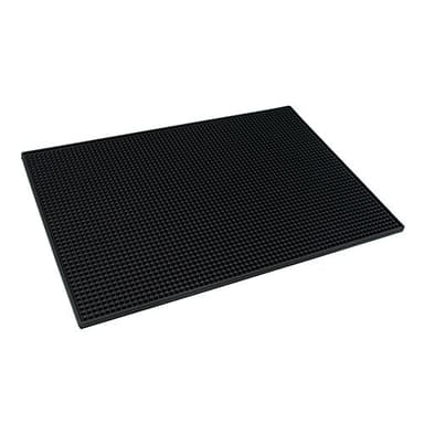 BARsics PVC Bar Service Mat for Cocktail Bartender 18x12 inches (Black)