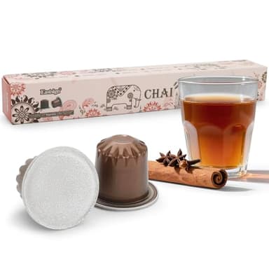 Eastsign's Chai Tea Pods,Chai Tea Capsules for Nespresso, Rich Masala Spice Blend(No Milk/Sugar Added), Compatible with Original Nespresso Machine, Recyclable Single Serve Tea Pods,10ct