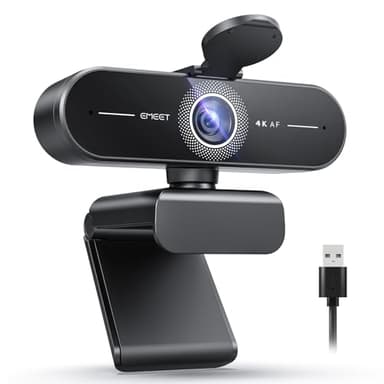 EMEET C60E 4K Webcam for Streaming & Gaming – PDAF Autofocus, Dual Mics, Live Streaming Camera with Auto Light Correction, Plug & Play USB Webcam for PC & Mac