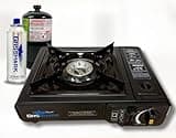Dual Fuel Propane or Butane Portable Stove | 12,000 BTUs | Camping Stove | Outdoor Cooking and Emergency Kit | Propane Hose and Carrying Case Included