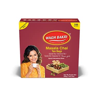 Wagh Bakri Masala Chai Tea Bags, 100 Tea bags of Special International Blend, 200 grams