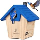 Kingsyard Wooden Bluebird House, Bird House with Predator Guard, Nesting Box Birdhouse for Outside Wild Bird Watching, Royal Blue