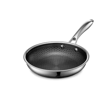 HexClad Hybrid Nonstick 8-Inch Frying Pan, Stay-Cool Handle, Dishwasher-Friendly, Oven-Safe Up to 900°F, Induction Ready, Compatible with All Cooktops