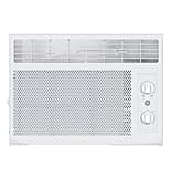 GE Window Air Conditioner Unit, 5,000 BTU for Small Rooms up to 150 sq ft. with Manual Adjustable Fan and Cooling Settings, Perfect for Small Bedroom or Living Room, Easy Install Kit Included, White