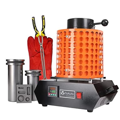 TOAUTO Upgraded Gold Melting Furnace TGF3000-V1.1, 1+3 KG Electric Digital Smelting Furnace 1400W 2100F PID Smelter Kiln Kit Casting Refining Jewelry Precious Metals Gold Silver Copper Aluminum (110V)