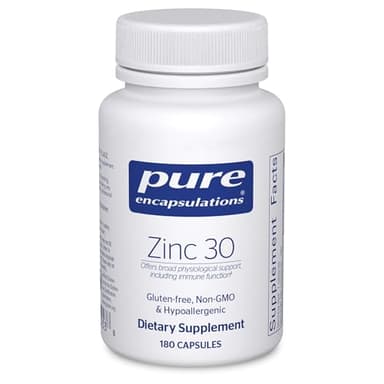 Pure Encapsulations Zinc 30 mg - Supplement for Immune System Support, Growth and Development, and Wound Healing* - with Zinc Picolinate 30 mg - 180 Capsules