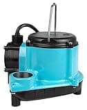 Little Giant 6-CIA 115 Volt, 1/3 HP, 2760 GPH Cast Iron Submersible Sump Pump with Integral Diaphragm Switch, 25-Ft. Cord, Blue, 506125