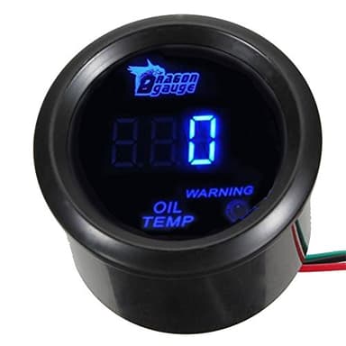ESUPPORT Car 2" 52mm Digital Oil Temp Gauge Blue LED Light Temperature Meter Automotive