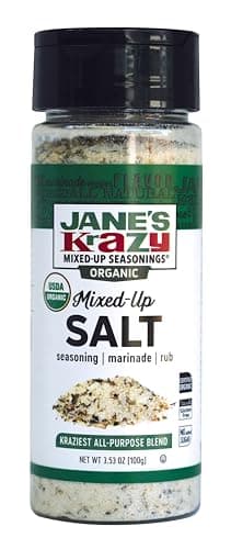 Jane’s Krazy Organic Mixed-Up Salt Blend 3.53oz | Seasoned Salt | Original Jane’s Krazy Seasoning Salt now Certified USDA Organic (3.53 oz)