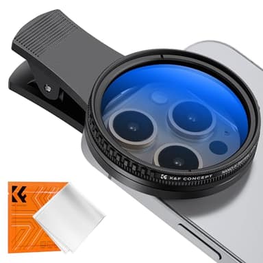 K&F CONCEPT 52mm Clip-on CPL Phone Camera Lens Filter Kit, Circular Polarizer Polarizing Filter Compatible with iPhone 17 16 15 14 13 12 11