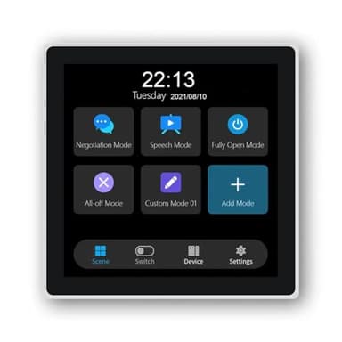 Lhnjimrsy Tuya T3E Panel Switch Touch Screen Panel EU Smart Control Panel Switch Zigbee Smart Home Wall Push Light Switch,White