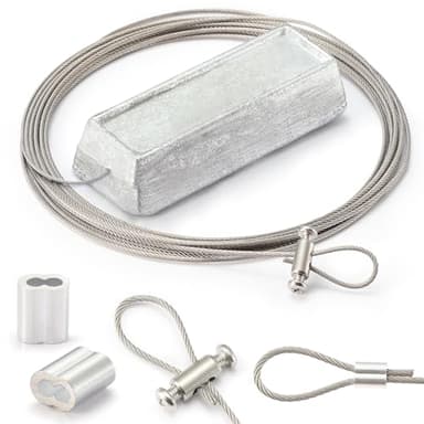 holama Sacrificial Zinc Marine Anode for Boat Lift and Dock Protection | Anti-Corrosion Zinc for Saltwater Pool | with 20ft. 316 Stainless Steel Cable and 3 Crimps for Versatile Attachment (2.4lbs)
