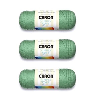 Caron Simply Soft Sage Yarn - 3 Pack of 170g/6oz - Acrylic - 4 Medium (Worsted) - 315 Yards - Knitting/Crochet
