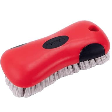 Mothers Soft Bristle Leather and Upholstery Car Cleaning Scrub Brush for Automotive, Home, Couch, Stain Remover, Red
