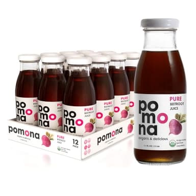 Pomona Organic Cold Pressed Beet Juice, Non-GMO, No Sugar, Gluten Free, Kosher, Preservative Free - Pack of 12, 8.4 oz