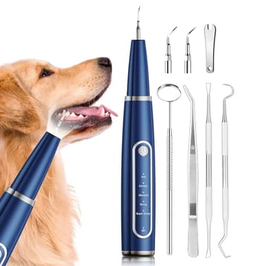 Ni-SHEN Dog Plaque Remover for Teeth,Pet Ultrasonic Tooth Cleaner,Teeth Cleaning Kit -Tartar Remover for Teeth Stains for Dogs and Cats (Blue)