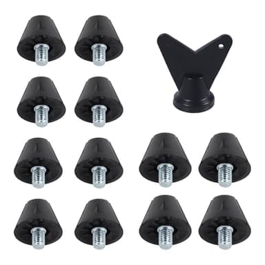 12pcs Football Boot Studs, 0.51in&0.63in Soccer Cleats Replacement Spikes with Nail Remover Rugby Soccer Screw-in Plastic/Iron Spikes for Firm Surfaces Athletic Training (Screw Diameter 5mm)