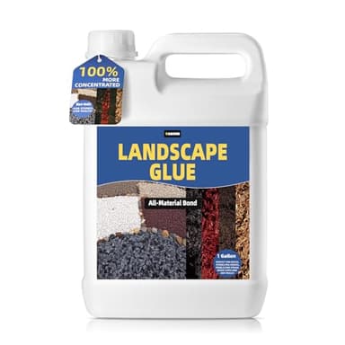 1 Gallon Landscape Glue – Long-Lasting Mulch & Ground Cover Glue – Covers 2X More,Non-Toxic, Fast-Drying & Weatherproof, Pet & Plant Safe – for Mulch, Gravel, Pine Needles, Bark, Pebbles & More