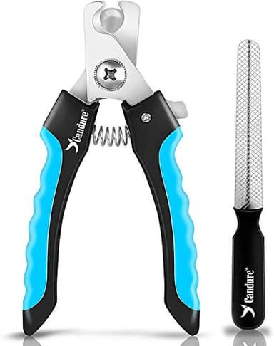 Candure Dog Nail Clippers and Trimmer with Safety Guard to Avoid Over-Cutting Toe Nails, Professional Grooming Pet Nail Clipper with Nail File for Small, Medium & Large Breeds