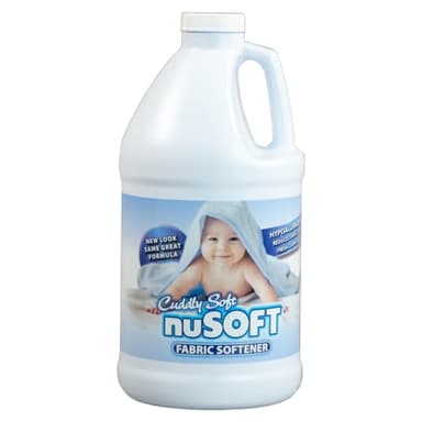 NuSoft 64 fl oz Ultra Concentrated Hypoallergenic Fabric Softener - Enhanced Softness & Freshness, Reduces Wrinkles & Static Cling, Safe on Colors & Delicates, Great for Delicate Skin (419690)