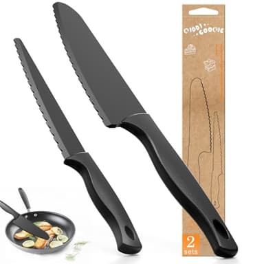 kiddi cookie 2pcs Nylon Knife, Kitchen Nylon Knives for Nonstick Pan, Safe, High Temperature Resistance