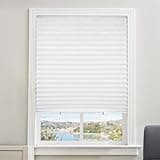 6 Packs Cordless Pleated Light Filtering Fabric Shade 36 in x 72 in Easy to Cut and Install Easy Lift Trim-at-Home White, Paper Blinds with 12 Clips